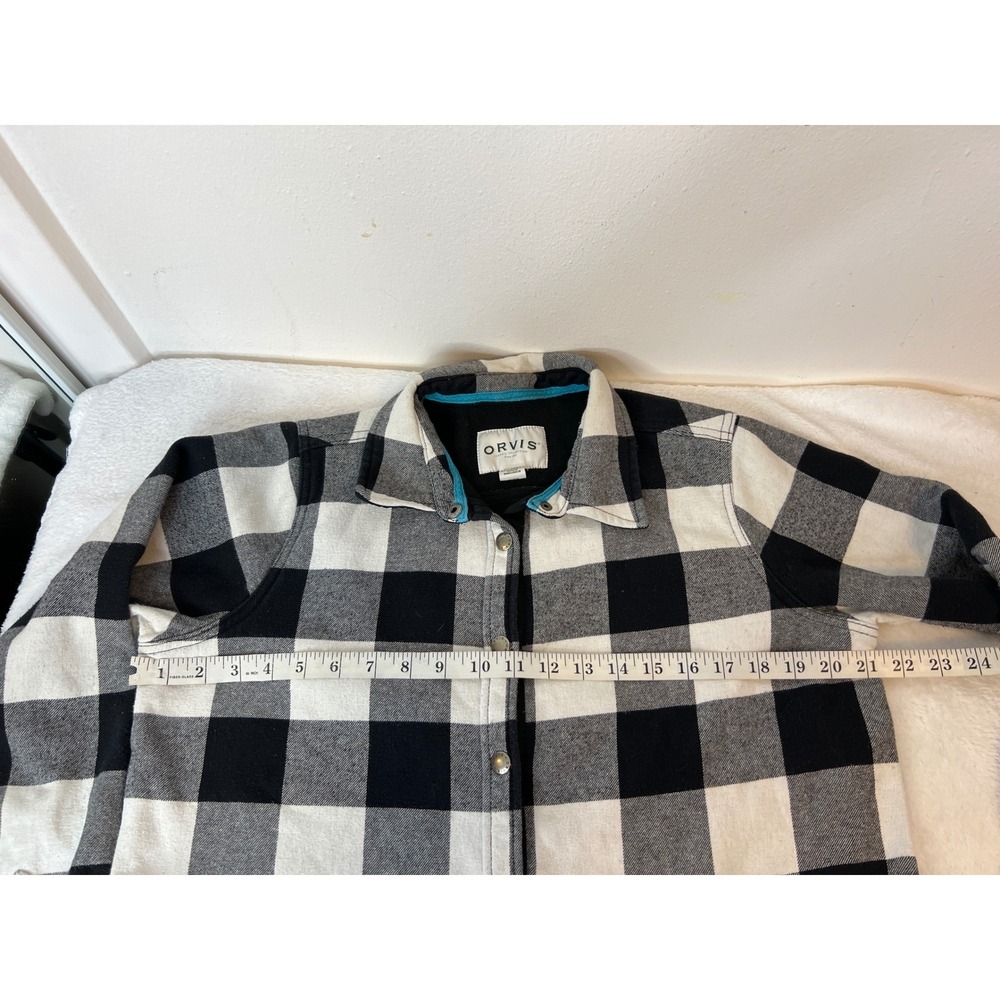 Orvis Classic Collection Womens Large Buffalo Plaid Fleece Lined Shirt Jacket - Picture 5 of 6